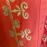 Andree by Unit Andrée by Unit Coral Pink Embroidered Boho Western Peasant Festival Blouse Top S Photo 2