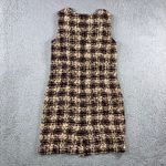 Talbots  Petites Pure Silk Plaid Sheath Dress Women 10 Brown Beige Sleeveless Photo 1