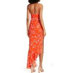 Nicholas Triangle Top Slip Dress Red Orange Floral Size 4 Photo 3