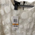 Alfani  Dress Polka Dot Lace Overlay Midi Soft White Size Small‎ Photo 1