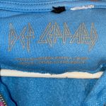 H&M  Def Leopard Graphic Hoodie Light Blue pink Band Tee casual wear 80s Rocker Photo 6