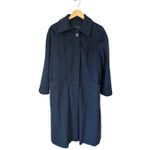 Vintage Navy Blue 100% Pure Wool Long Coat Size L/12 Size L Photo 2