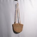 Woven Straw Crossbody Bag Purse Coastal Beachy Boho Nautical Hook and Loop Tan Photo 1