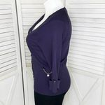 Peck & Peck Collection V Neck Chain Detail Cardigan Sweater Purple XL Button Photo 1