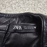 ZARA BLACK VOLUMINOUS GENUINE LEATHER TOP TRF CAPSULE COLLECTION SIZE LARGE LE Photo 9