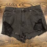 Garage Black High Rise Ripped Jean Shorts Size 9 Photo 0