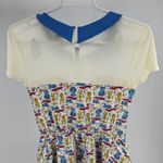 Her Universe  Blue White Star Trek Think Geek Mini Dress M pockets sheer cons Photo 3