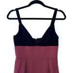 Jill Stuart Burgundy Black Colorblock Midi Dress Photo 6