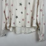 Z Supply  Soft Cozy Pink & Green Star Long Sleeved Cream Top Size XS Photo 2