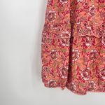 Maisie Women's Pink Multi Floral Tiered Smocked Ruffle Mini Dress Size Medium Photo 3