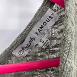 Absolutely Famous  Size Small Shirt Green Tie Front Short Sleeve V Neck‎ Ribbed Photo 3