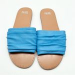 Paige NEW  Blue Emilia Leather Slides 9.5 Photo 0