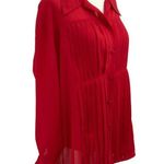 Esprit Women Size Small Vintage Red Button Up Shirt Collared 11-564 Photo 1