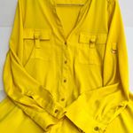 Calvin Klein  Women's Yellow Button-Up Top Photo 0