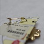 NWT Swirl Flower Gold Tone Fish Hook Dangle Drop Retro Chic Earrings Photo 2