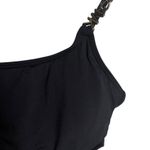 Michael Kors MICHAEL  Logo Chain Black Bikini Swimsuit Top Size Large Photo 4