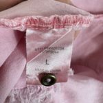 Urban Daizy  Pink Tencel Raw Hem Cap Sleeve Collared Button Up Shirt Dress Size L Photo 4