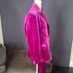 Women’s Pink Double Breasted Velvet 2 Piece Pant Suit Peak Lapel Size L NWT Size L Photo 2