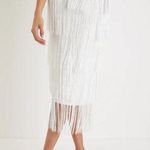 Lulus  Remarkable Aura White Fringe Midi Dress Party Cocktail Womens Size XS Photo 0