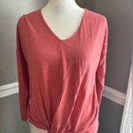 Loft Ann Taylor Coral Neck Pullover Top Blouse Shirt Sweater Twist Front XXSP Photo 0