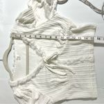 White Puff Sleeve Lace Trim Crop Top Sz Small Tie Front Size M Photo 6