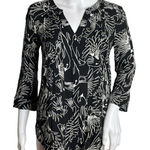 Anthropologie  Maeve Shirt Womens 0 Black White Bird Print Button Up‎ Novelty Photo 0