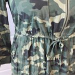 Torrid  Green Camo Challis Zip Front shirt Dress Photo 5