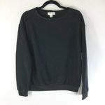 Treasure & Bond  Womens Sweatshirt Fleece Lined Crew Neck Long Sleeve Black XS Photo 0