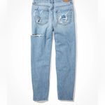 American Eagle  Relaxed Mom Jeans Size 4 Destructed High Waist Light Wash Photo 4