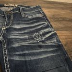 BKE Stella Boot Cut Stretch Jeans Rhinestones Distressed Whiskers Womens 27x31 Photo 6