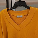 Michael Stars 💕💕 V-Neck Side Slit Ruffle Sweatshirt ~ Saffron Yellow Small Photo 2