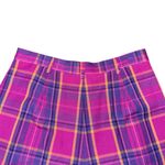 Vintage 90s Casual Corner High Waisted Pink Purple Plaid Linen Shorts Sz 12 USA Photo 3