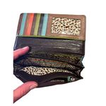 Original Prym Made In India Leather Boho Multicolor Colorblock Wallet Black Photo 4