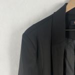 Quince  Blazer Jacket Womens Large Black Stretch Open Front High Low Hem Photo 2