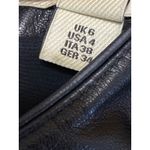 Burberry  Women's Black Faux Leather Crew Neck Short Sleeve Crop T-shirt Top Sz 4 Photo 3