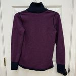 Eddie Bauer  Women’s S Purple Black Striped Full Zip Up Sweater Jacket Mock Neck Photo 1