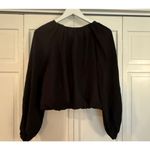 Forever 21  NWT black bubble hem long sleeve top M Photo 1