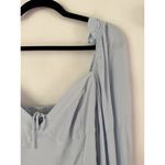 Wilfred Aritzia Novella Puff Sleeve Peasant Blouse Blue Sz XL Photo 4