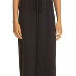 Vince Black Sleeveless Pima Cotton Maxi Waist Tie Dress L Minimal Capsule Luxury Photo 0