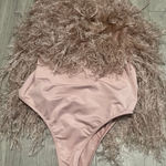 ASOS  Luxe Blush Feathered Top Photo 0