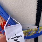 Cupshe Woman’s Halter Blue and Orange Stitch Bikini Top Cut Out Size Medium Photo 4