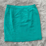 Women's 100% Silk Pencil Skirt Size 12 Teal Green Classic Minimalist Career Lux Photo 0