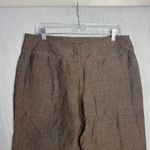 Eileen Fisher Wide Leg Crop Linen Pants Size M Brown Zip Pockets Italian Photo 2