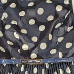 Adrianna Papell Dress Pleated Burnout Polka Dot Sleeveless Belt Navy Womens 6P Photo 7