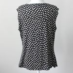 Jennie & Marlis Black and White Polka Dot Cowl Neck Sleeveless Blouse Large Photo 4