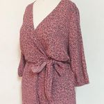 Wrap Bow Floral Pockets Romper Pink Photo 2