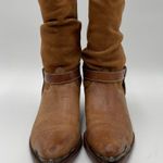Circle S “Triger” Leather Boots Women’s Sz 7 Vintage Brown Slouchy Western Photo 6