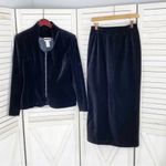 Vintage Althuser 80s Velvet Jacket Skirt‎ Set Eveningwear Black 4 Black Photo 7