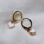 Boutique White Heart Huggie Earrings Photo 0