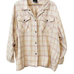 HFX Pink Orange Cream Plaid Snap Up Long Sleeve Shacket‎ Jacket Women’s Size XXL Photo 0
